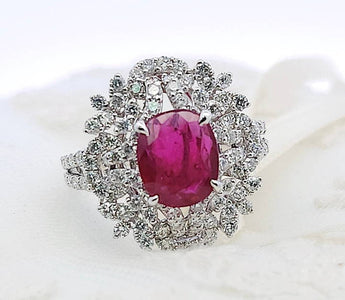 瑰麗星辰 • 天然紅寶石鑽石戒指 - WILLS JEWELLERY