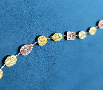 彩鑽鑒賞 - 天然瑰寶 · 黃鑽粉鑽鑽石手鏈 - WILLS JEWELLERY