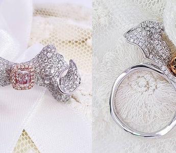 款式鑒賞 - 優雅格調 · 蝴蝶結絲帶粉鑽戒指 - WILLS JEWELLERY
