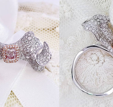 款式鑒賞 - 優雅格調 · 蝴蝶結絲帶粉鑽戒指 - WILLS JEWELLERY