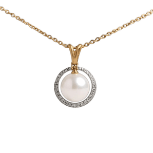 圓形層次吊墜 • 8mm日本Akoya珍珠 - WILLS JEWELLERY