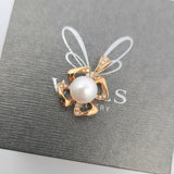 花形層次吊墜 • 8mm日本Akoya珍珠 - WILLS JEWELLERY