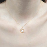 花形層次吊墜 • 8mm日本Akoya珍珠 - WILLS JEWELLERY