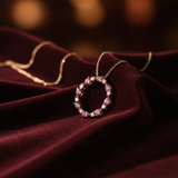 粉寶鑽石花環吊墜 - WILLS JEWELLERY