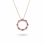 粉寶鑽石花環吊墜 - WILLS JEWELLERY