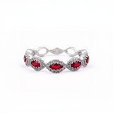 《Dreamy》馬眼形紅寶石鑽石戒指 - WILLS JEWELLERY
