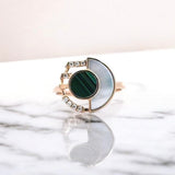 Enchaîner圓形戒指.孔雀石 - WILLS JEWELLERY