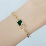 Enchaîner長方形手鏈.孔雀石 - WILLS JEWELLERY