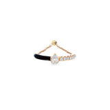 Enchaîner黑搪瓷鏈戒.鑽石 - WILLS JEWELLERY