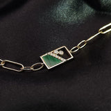 Enchaîner長方形手鏈.孔雀石 - WILLS JEWELLERY
