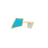 Enchaîner風箏形開口戒指.綠松石 - WILLS JEWELLERY