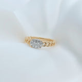 Enchaîner橢圓形戒指.鑽石 - WILLS JEWELLERY