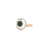 Enchaîner圓形戒指.孔雀石 - WILLS JEWELLERY