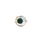 Enchaîner圓形戒指.孔雀石 - WILLS JEWELLERY