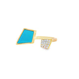 Enchaîner風箏形開口戒指.綠松石 - WILLS JEWELLERY