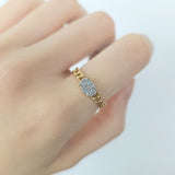 Enchaîner橢圓形戒指.鑽石 - WILLS JEWELLERY