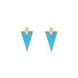 Enchaîner三角形耳環・綠松石 - WILLS JEWELLERY