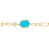 Enchaîner多邊形手鏈.綠松石 - WILLS JEWELLERY