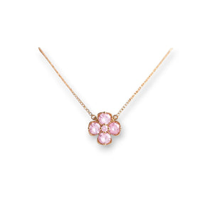 Garden・小花粉紅藍寶石頸鏈 - WILLS JEWELLERY