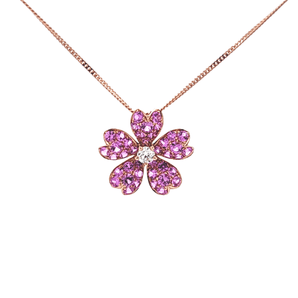 Garden・花漾粉紅藍寶石吊咀 - WILLS JEWELLERY