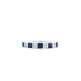 (網店限定!)Garden・Mosaic 藍白相間戒指.墨藍色藍寶石 - WILLS JEWELLERY