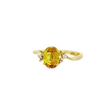小花扭身鑽石戒指 • 黃寶石 - WILLS JEWELLERY