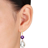 圍鑽耳環・石榴石及紫晶 - WILLS JEWELLERY