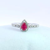 水滴戒指.鴿血紅紅寶石 - WILLS JEWELLERY