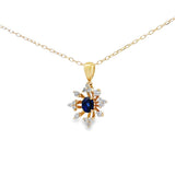 綻放花漾頸鏈.墨藍色藍寶石 - WILLS JEWELLERY
