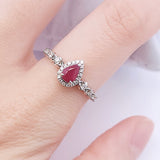 水滴戒指.鴿血紅紅寶石 - WILLS JEWELLERY