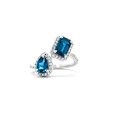 雙石戒指.倫敦藍晶 - WILLS JEWELLERY