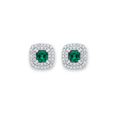 雙層圍鑽耳環 · 宮廷綠綠寶石 - WILLS JEWELLERY