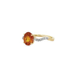 幾何扭身鑽石戒指 • 橙寶石 - WILLS JEWELLERY