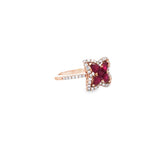 葉形戒指・紅寶石 - WILLS JEWELLERY