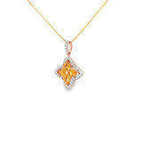 小花吊墜.黃色藍寶石 - WILLS JEWELLERY