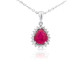 梨形圍鑽吊墜.紅寶石 - WILLS JEWELLERY