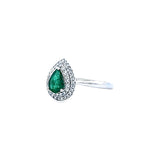 雙層圍鑽戒指 · 綠寶石 - WILLS JEWELLERY