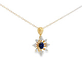 綻放花漾頸鏈.墨藍色藍寶石 - WILLS JEWELLERY