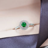 《圓 • 緣》綠寶石雙鑽戒指 - WILLS JEWELLERY