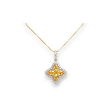 小花吊墜.黃色藍寶石 - WILLS JEWELLERY