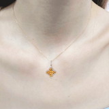 小花吊墜.黃色藍寶石 - WILLS JEWELLERY