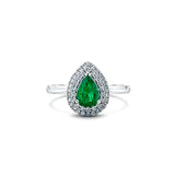 雙層圍鑽戒指 · 綠寶石 - WILLS JEWELLERY