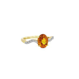 幾何扭身鑽石戒指 • 橙寶石 - WILLS JEWELLERY