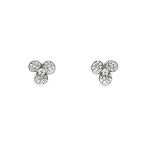 花朵耳環・鑽石 - WILLS JEWELLERY