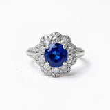 圍鑽戒指.薰衣草藍色藍寶石 - WILLS JEWELLERY