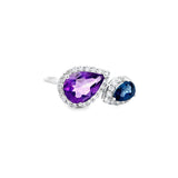 拼色戒指・紫晶及倫敦藍托帕石 - WILLS JEWELLERY