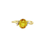 小花扭身鑽石戒指 • 黃寶石 - WILLS JEWELLERY