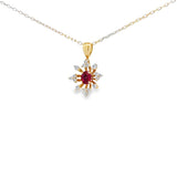 綻放花漾頸鏈.鴿血紅紅寶石 - WILLS JEWELLERY