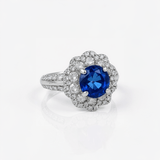 圍鑽戒指.薰衣草藍色藍寶石 - WILLS JEWELLERY