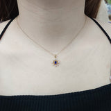 綻放花漾頸鏈.墨藍色藍寶石 - WILLS JEWELLERY